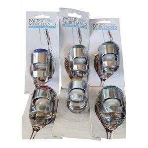 Set Of 6 Pacific Merchants Champagne  Bottle Top Popper Openers With Color Coded